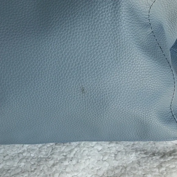 St. John's Bay Blue and Brown Leather Tote - Picture 5 of 9